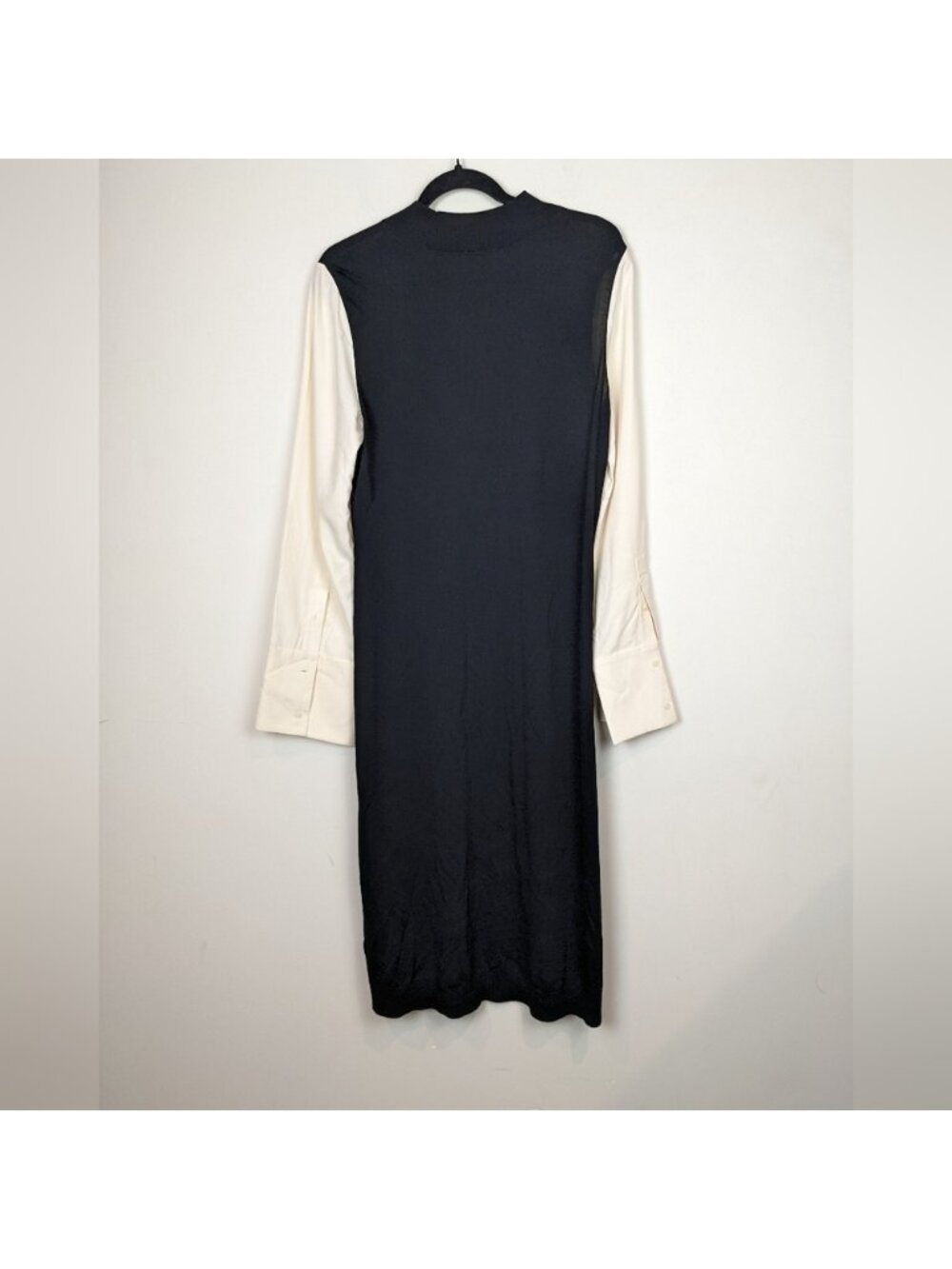 COS Black and Cream silk sleeved dress size Medium - Picture 3 of 9